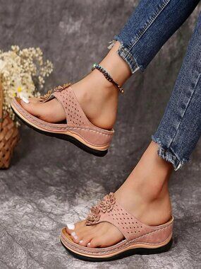 New Women's Flip Flops Thong Sandals Arch Support Cushion Summer Slippers Shoes